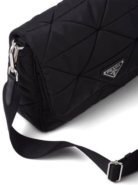 prada black nylon shoulder|Prada padded nylon shoulder bag.